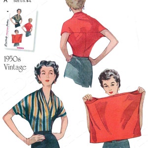 Uncut Simplicity Sewing Pattern 741 10386 8452 Misses' Vintage Knit Blouse size S-L FF