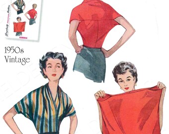 Uncut Simplicity Sewing Pattern 741 10386 8452 Misses' Vintage Knit Blouse size S-L FF