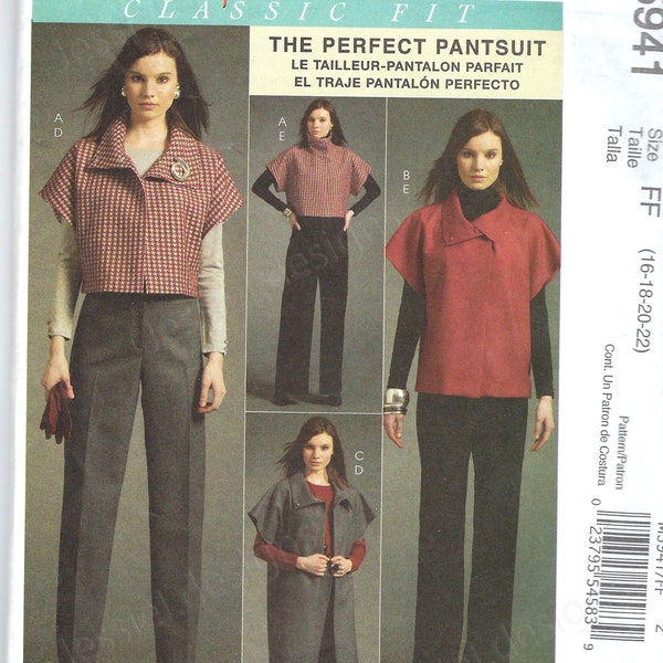 Uncut mccalls Sew sewing pattern 5941 Misses Unlined Jacket in Three Lengths and Pants The Perfect Pantsuit size 8-14 16-22 FF