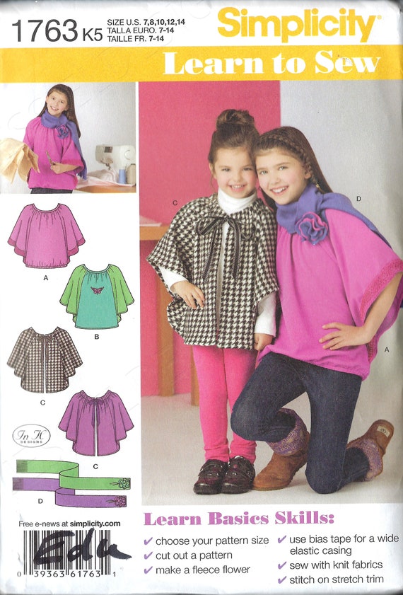 Uncut Simplicity Sewing Pattern Child 1763 Girl Pre Teen - Etsy