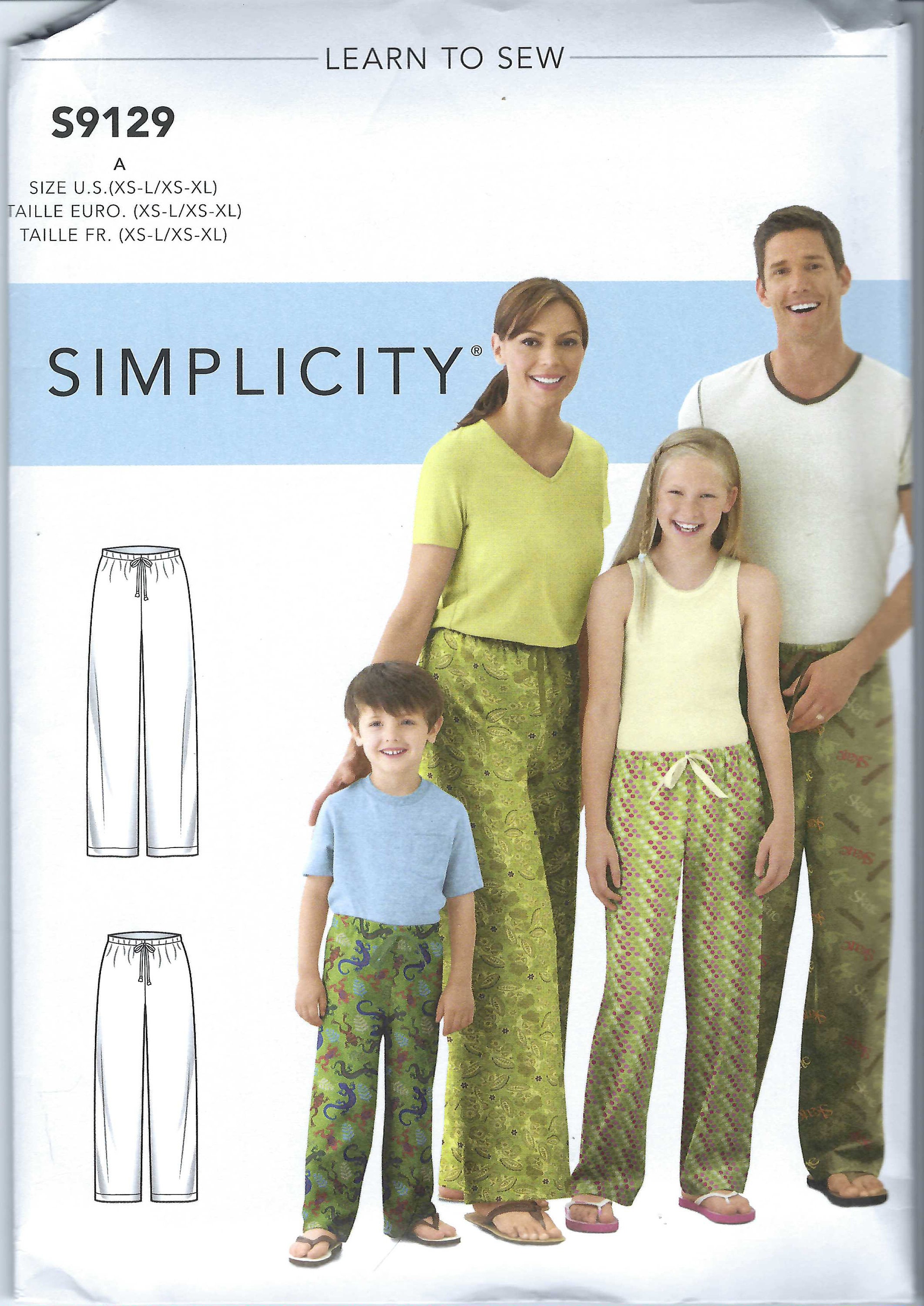 Patron Simplicity 9127 Pyjama pour toute la famille - S à XL
