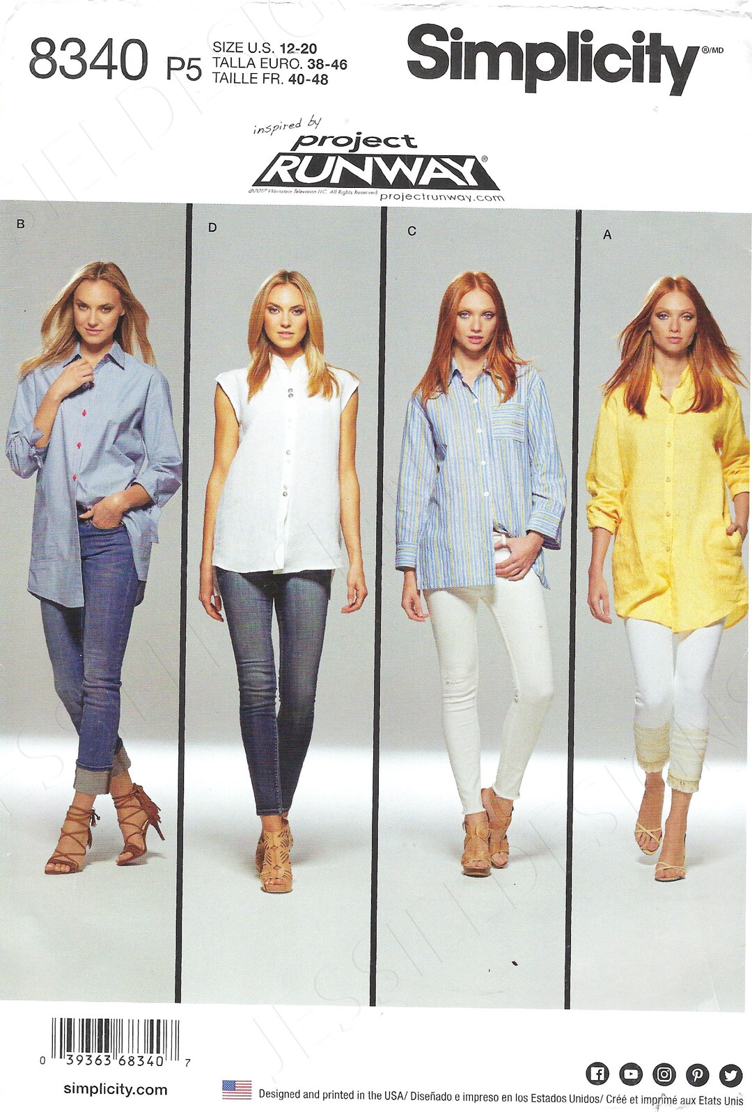 Simplicity Project Runway 2927 Dress or Tunic (4 Styles