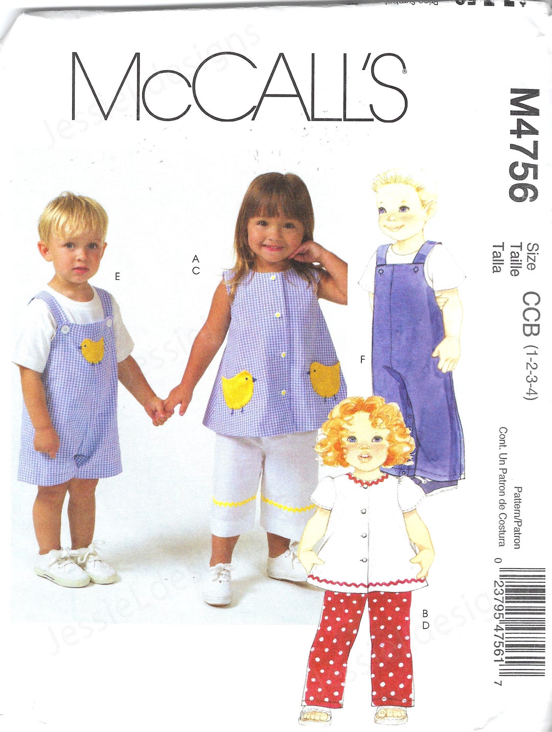 Uncut Mccalls Sewing Pattern 4756 Sewing Pattern for Toddlers Top Pants ...