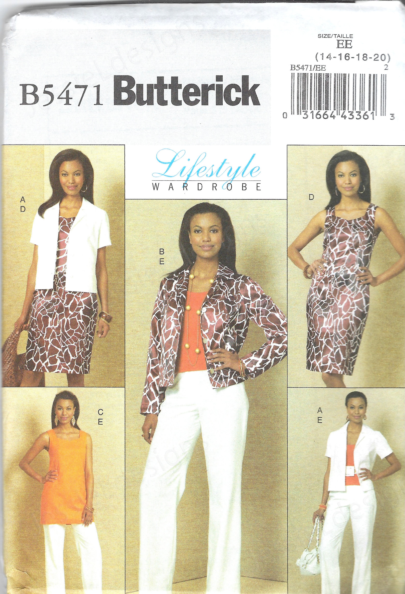 Uncut Butterick Sewing Pattern 5471 | Misses Jacket, Tunic, Dress ...