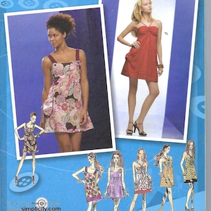 Uncut Simplicity Sewing Pattern 2902 Juniors Mini Dresses With Bodice Variations Sewing Patterns. Size 11/12 - 15/16  FF