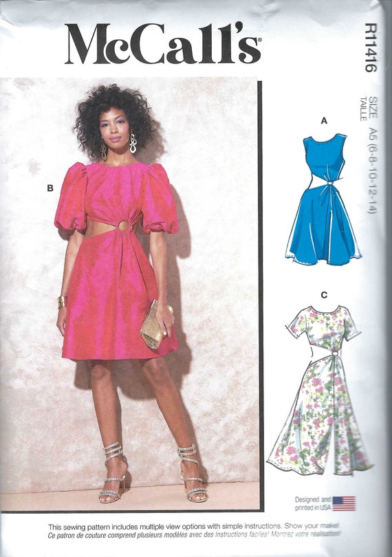 Uncut McCalls Sewing Pattern 11416 8252 misses dress size 6-8-10-12-14  16-24 Factory Folded