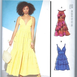 Uncut mccalls Sew sewing pattern 11551 8322 Misses' Gathered Dress With Tiers Sewing Pattern, Size 6-8-10-12-14 or 16-18-20-22-24 FF