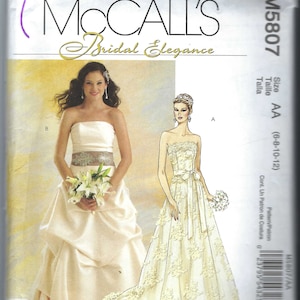 Uncut McCalls Sewing Pattern Misses Bridal Lined Tops, Skirts and Sash Pattern 2 Styles Sizes 6-12 14-20 McCalls 5807 ff