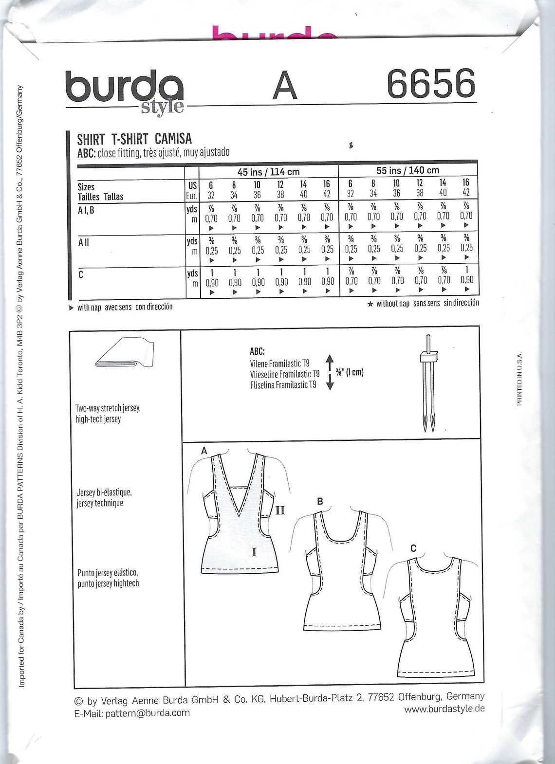 Uncut Burda Sewing Pattern 6656 Size 6-16 Misses Shirt Tops - Etsy