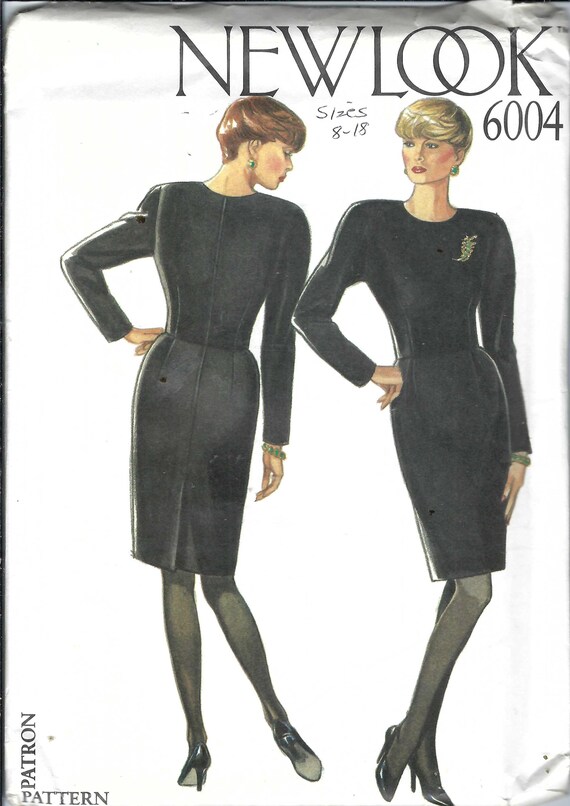 Uncut New Look Sewing Pattern 6004 Long Sleeve Knee Length Dress Size 8-12  - Etsy Israel