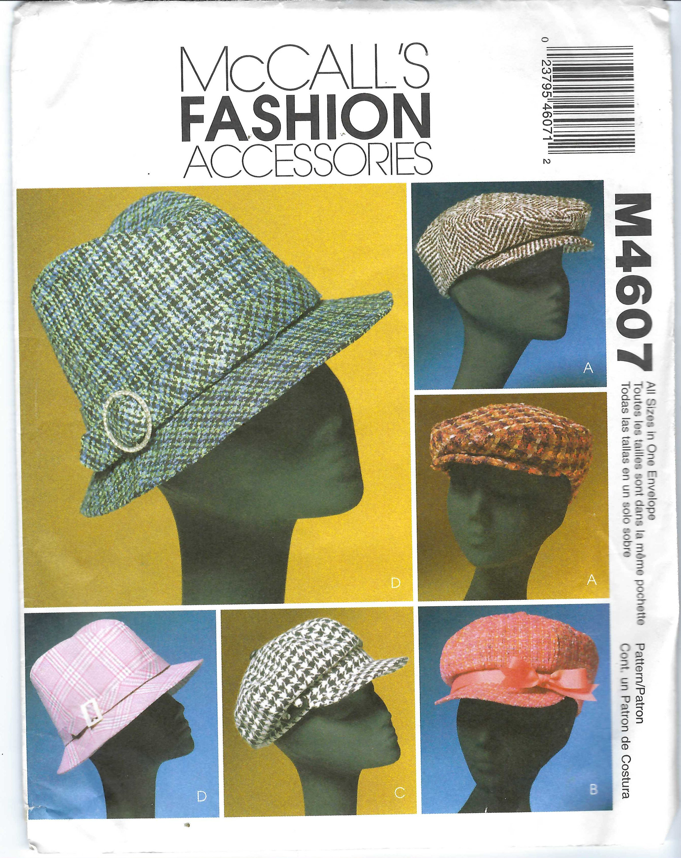 Uncut Mccalls Sewing Pattern 4607 Newsboy Cap Womens Hat Hat Etsy