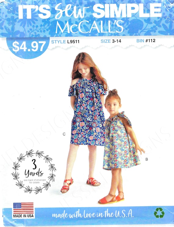 Uncut mccalls sewing Patterns 9511 child's and girls nine size in one size  3-14 FF