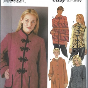 Uncut Simplicity sewing Pattern 5348 Misses Coat or Jacket and Vest in Sizes 6-12 FF
