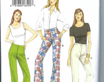 Uncut vogue sewing pattern Womens Pants, Bootcut Pants, Cropped Pants, Wide Leg Pants, Vogue 9181, Size 6-14 and 14-22  FF