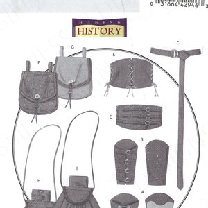 Padrão de costura Butterick sem cortes 5371 B5371 Cosplay Costume Wrist Bracers Corset Cinto e bolsas Tamanho P-Médio-G GG-XXXL sem cortes