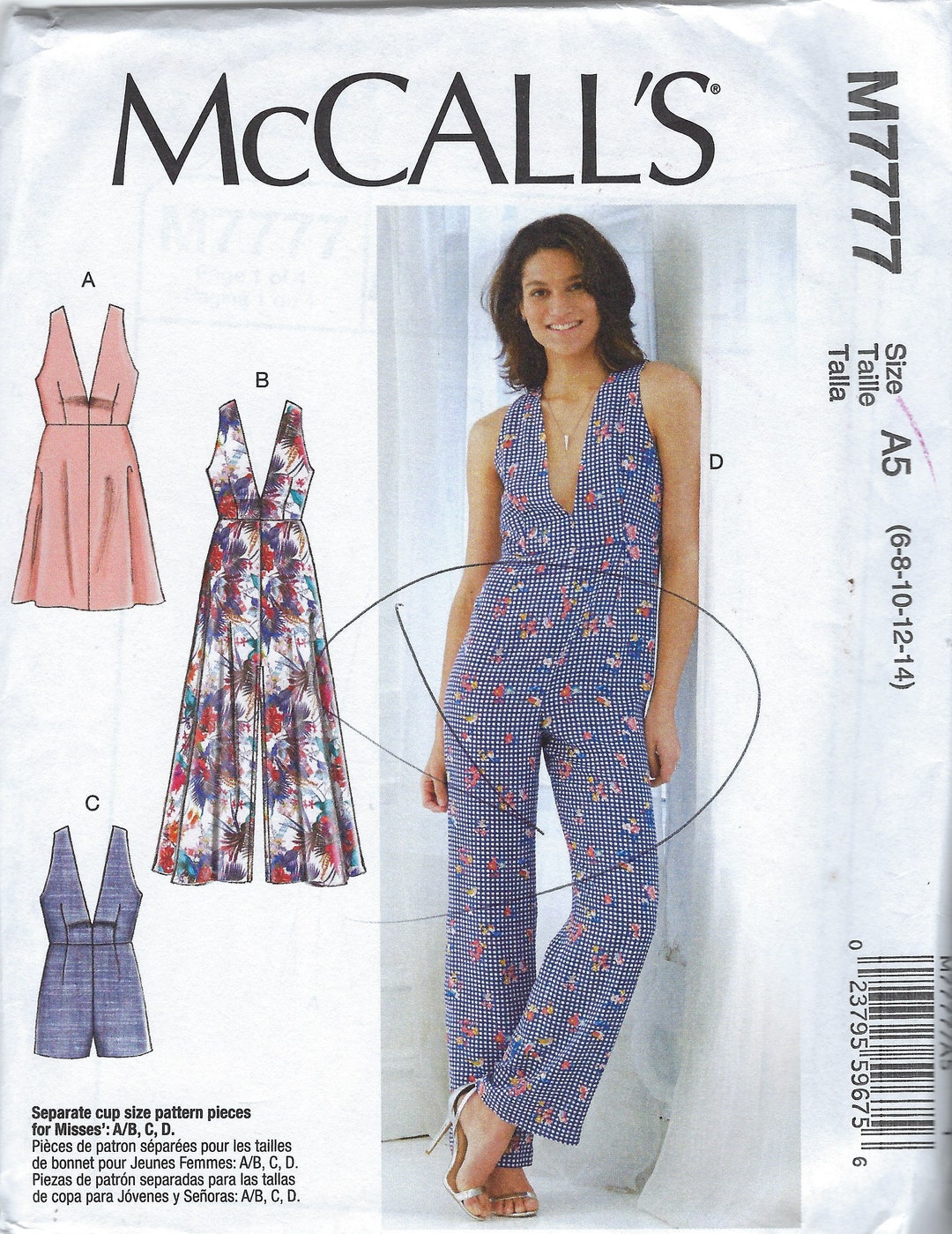 Uncut Mccalls Sew Sewing Pattern 7777, Misses' Dresses, Romper and ...