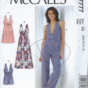 Uncut mccalls Sew sewing pattern 7777, Misses' Dresses, Romper and Jumpsuit size 6-8-10-12-14 14-22  FF