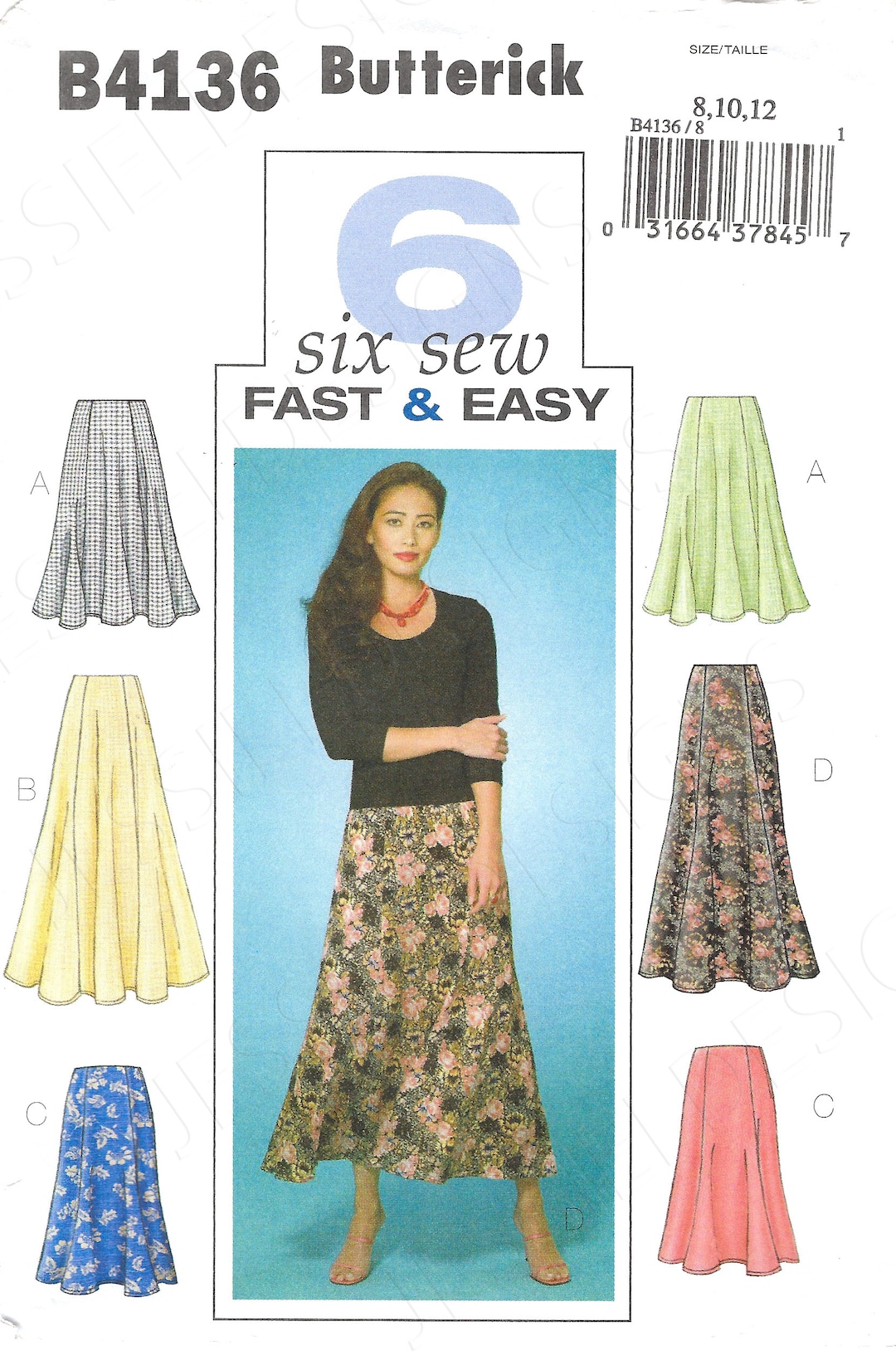 Uncut Butterick Sewing Pattern 4136 Fast & Easy Misses/miss - Etsy