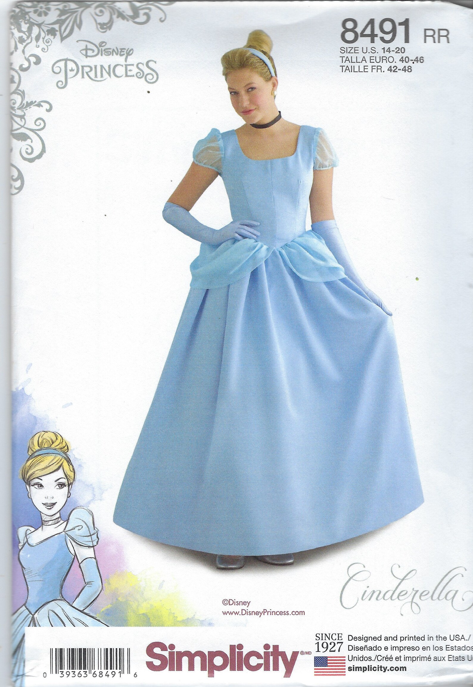 Uncut Simplicity sewing Pattern 8491 Cinderella disney dress Etsy