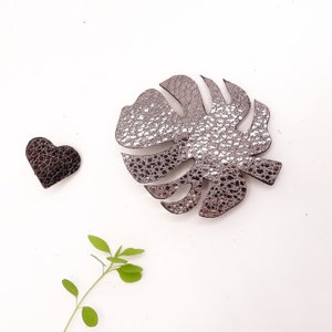 DUO PINS BROCHE Noir argenté grainé