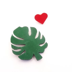 DUO PINS BROCHE vert velours / rouge