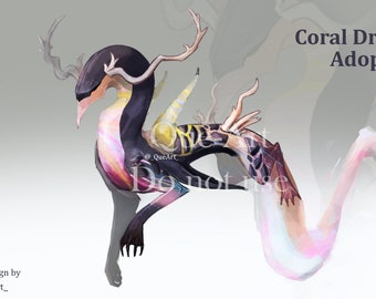 Coral Dragon Adopt / Adoptable / Criatura fantástica / Diseño de personajes