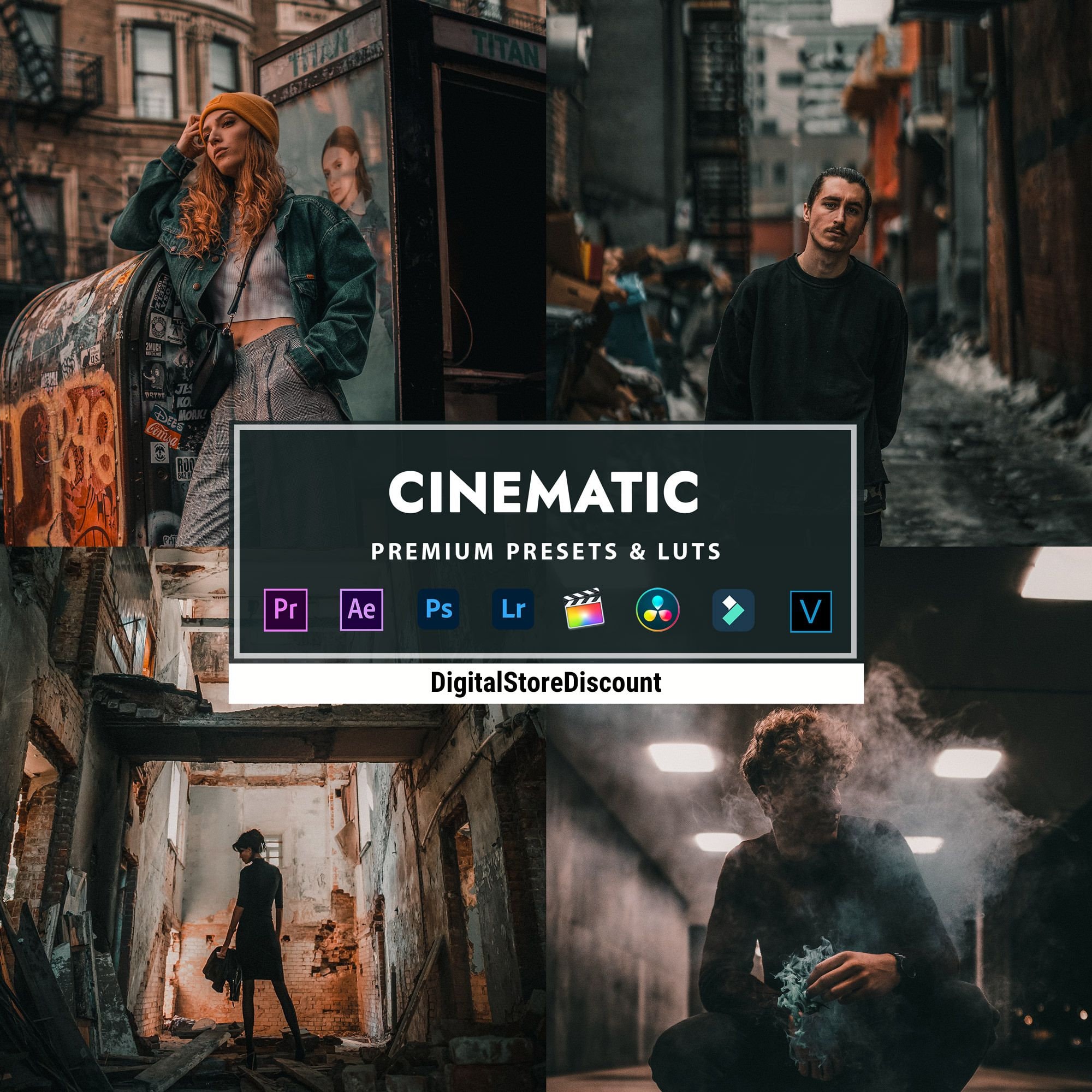 9 CINEMATIC Presets and LUTs | Photo and Video | Premiere Pro, After Effects, Photoshop, DaVinci Resolve, Final Cut Pro, Filmora, CapCut