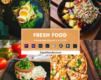 10 FRESH FOOD Presets and LUTs | Photo and Video | Premiere Pro, After Effects, Photoshop, DaVinci Resolve, Final Cut Pro, Filmora, CapCut
