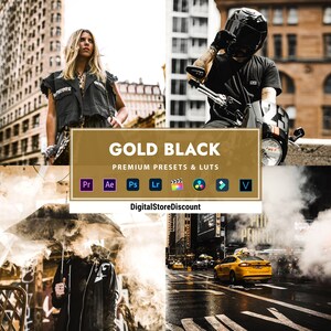 6 Gold Black Presets and LUTs: Photo & Video Filters (PC and Mobile)