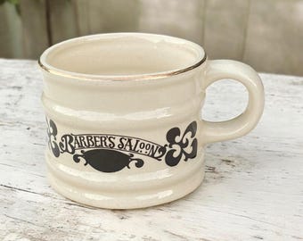 Vintage Barbershop Shaving Mug Barbers Saloon Memorabilia Ceramic Crazing