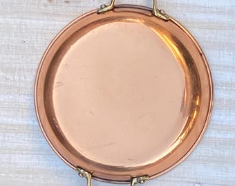 Mini sartén vintage de acero inoxidable bañada en cobre