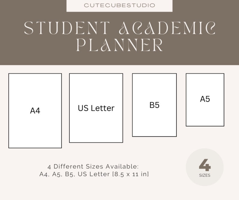Printable Academic Planner Template for Student, Term Register, Course ...