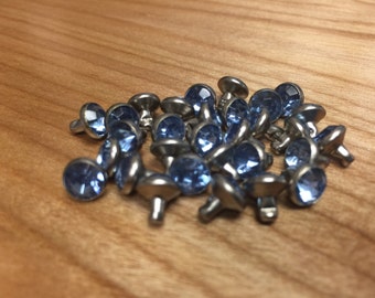 7mm Light Blue synthetic crystal rivets 10/pk