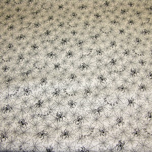 RJR Fabrics Halloween Night Spiders Cream Bkg 1 Yard image 1