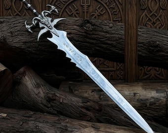 Handmade Frostmourne Sword Replica | Lich King Arthas Greatsword | Fantasy Cosplay Sword | Gamer Room Decor | Halloween Costume Gift for Him