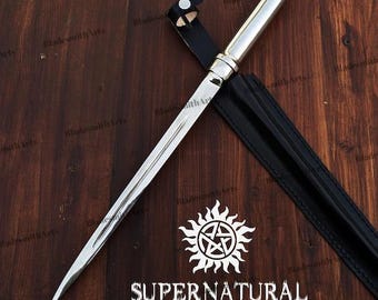 Angel Blade Full Metal con supporto Replica di oggetto di scena super naturale Decorazione per sala giochi Regalo di laurea per lui Regalo di nozze Decorazione per la casa Regalo per uomo