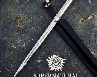 Super Natural Angel Blade Replica Full Metal with Stand Prop Gaming Room Decor Birthday Gifts for Him Wedding Gift Home Decor Gift for Men