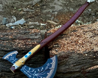 God of War Leviathan Axe Replica Kratos Axe Leviathan Kratos Cosplay Men Gift for Husband Birthday Gift for Dad Anniversary Gift for BF