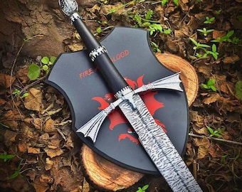 Dark Fantasy Sword Replica | Movie Inspired Fantasy Longsword | Groomsmen Gift for Him Wedding Gifts for Husband Anniversary Gift for Dad