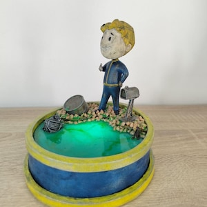 Fallout Vault Boy LED Lamp – Unique Fan Art Night Light / Desk Decor, gift for her/him, gamer room, present