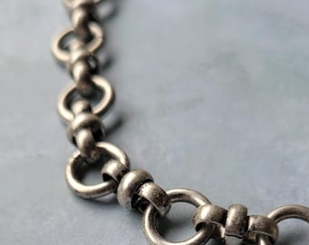 Chunky Antiqued Silver Chain Necklace