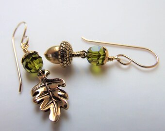 Bountiful - Acorn & Oak Leaf Earrings