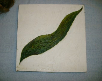 Green Leaf Original Oil Painting 12 in X 12 in