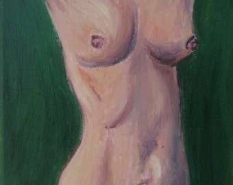Female Nude Original Oil Painting on Canvas 8 X 10 inches