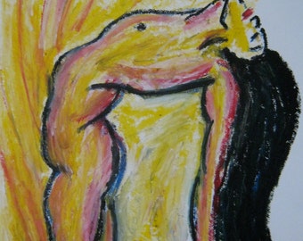 Yoga Girl Original Oil on Paper 12" X 18"