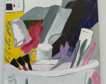 Untitled Still Life, Dish Drainer, Brightly Colored, 18 X 24 inches