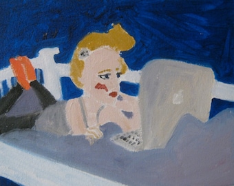 Crib (study for larger painting) Original Oil Painting on Canvas 8 in X 10 in