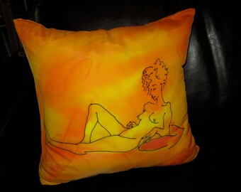 Beautiful Woman Couch Pillow Cushion Female Nude