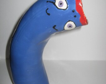 Funny Face Vase - Blue