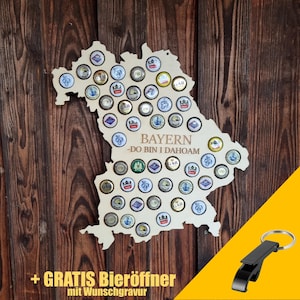 Bayrische Bierkarte | Bayern aus Kronkorken | Vatertagsgeschenk | Bayern | Bavaria | Bierdeckel